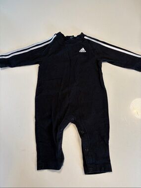 adidas Black Baby One Piece with Classic 3 Stripes